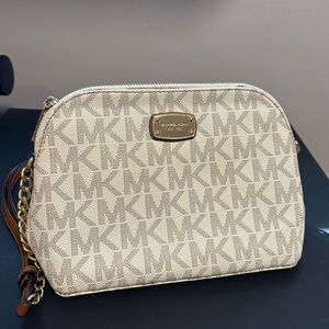 Michael Kors Cream Monogram Crossbody Bag